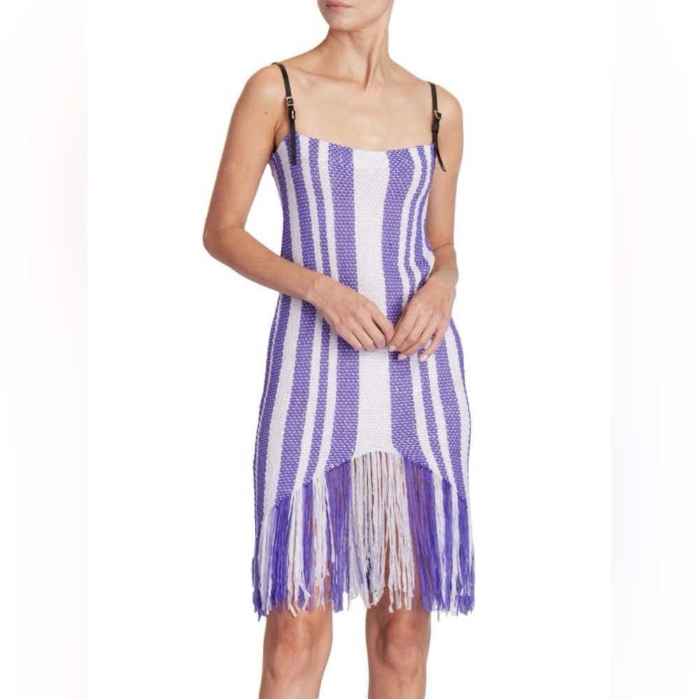 $1095 JW ANDERSON
Fringed Cotton & Nylon Camisole Dress size. M
